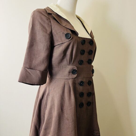 Anthropologie Long Look Coat Dress by Floreat Sz 6 Large Very Rare! As Shown - Picture 4 of 16